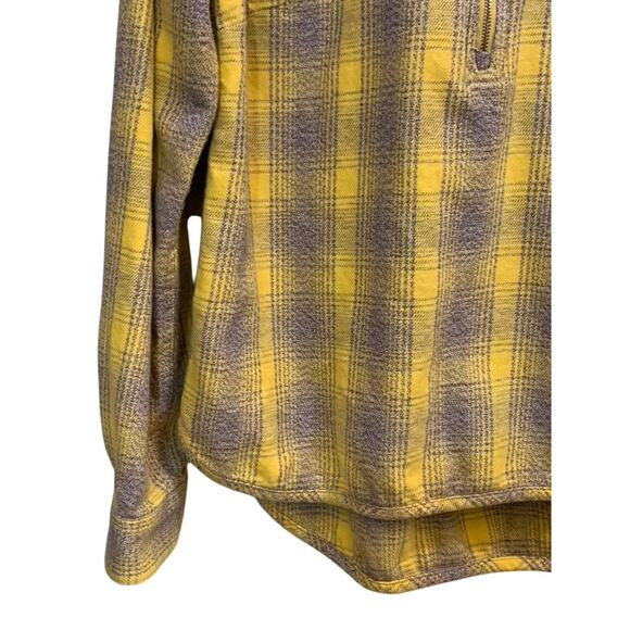 Toad & Co Shirt Bodie Women Size Small Yellow Gray Organic Cotton 1/4 Zip - Picture 4 of 12